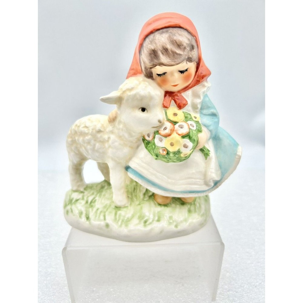 RARE GOEBEL CHARLOT BYJ HUMMEL SAMPLE ARBEITSMUSTER Girl Lamb Bouquet